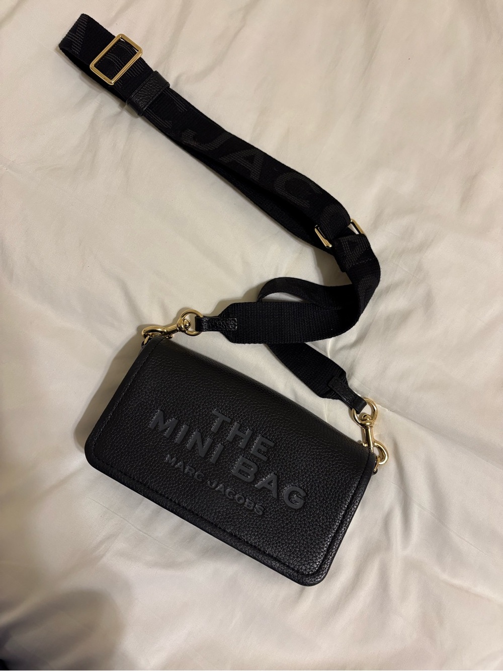 Marc Jacobs Black Pebbled Leather 'The Mini Bag' Crossbody